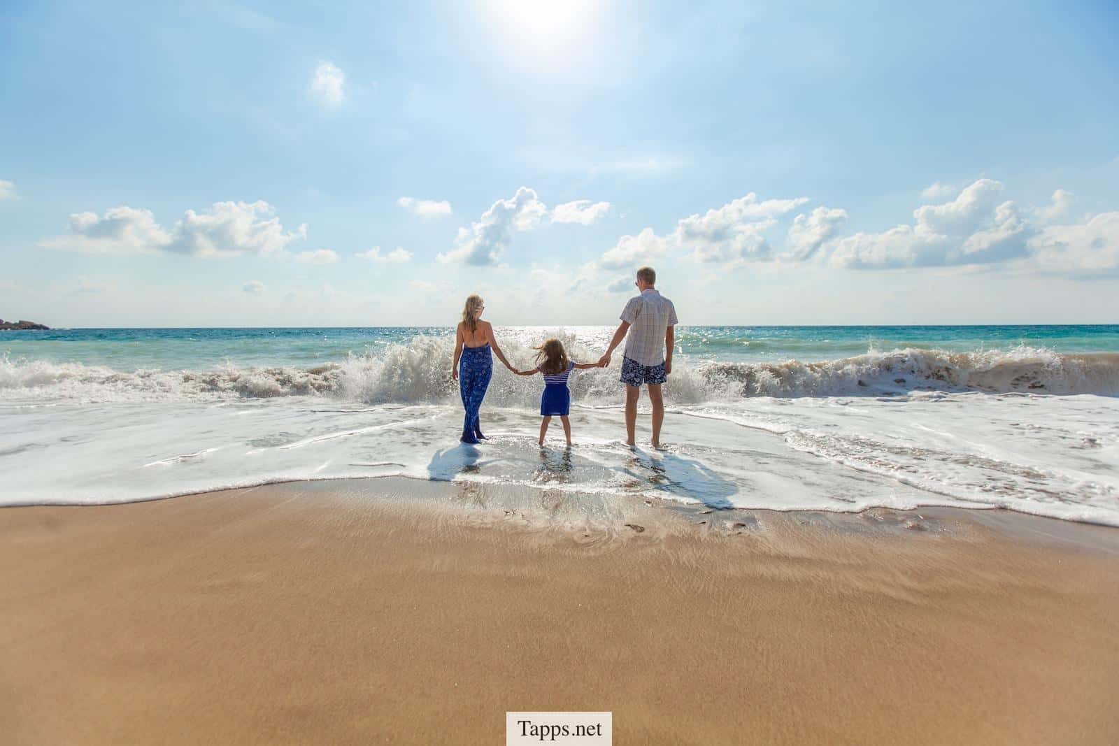 familia en la playa