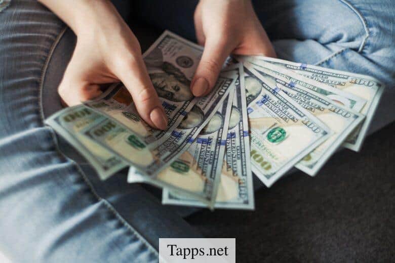 fan of 100 U.S. dollar banknotes
